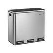 Recycling Bin – Stainless Steel – Fingerprint-Proof – Soft-Closing Lids, 3 Compartments, 54L Capacity