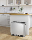 Recycling Bin – Stainless Steel – Fingerprint-Proof – Soft-Closing Lids, 3 Compartments, 54L Capacity