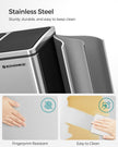 Recycling Bin – Stainless Steel – Fingerprint-Proof – Soft-Closing Lids, 3 Compartments, 54L Capacity