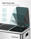 Recycling Bin – Stainless Steel – Fingerprint-Proof – Soft-Closing Lids, 3 Compartments, 54L Capacity