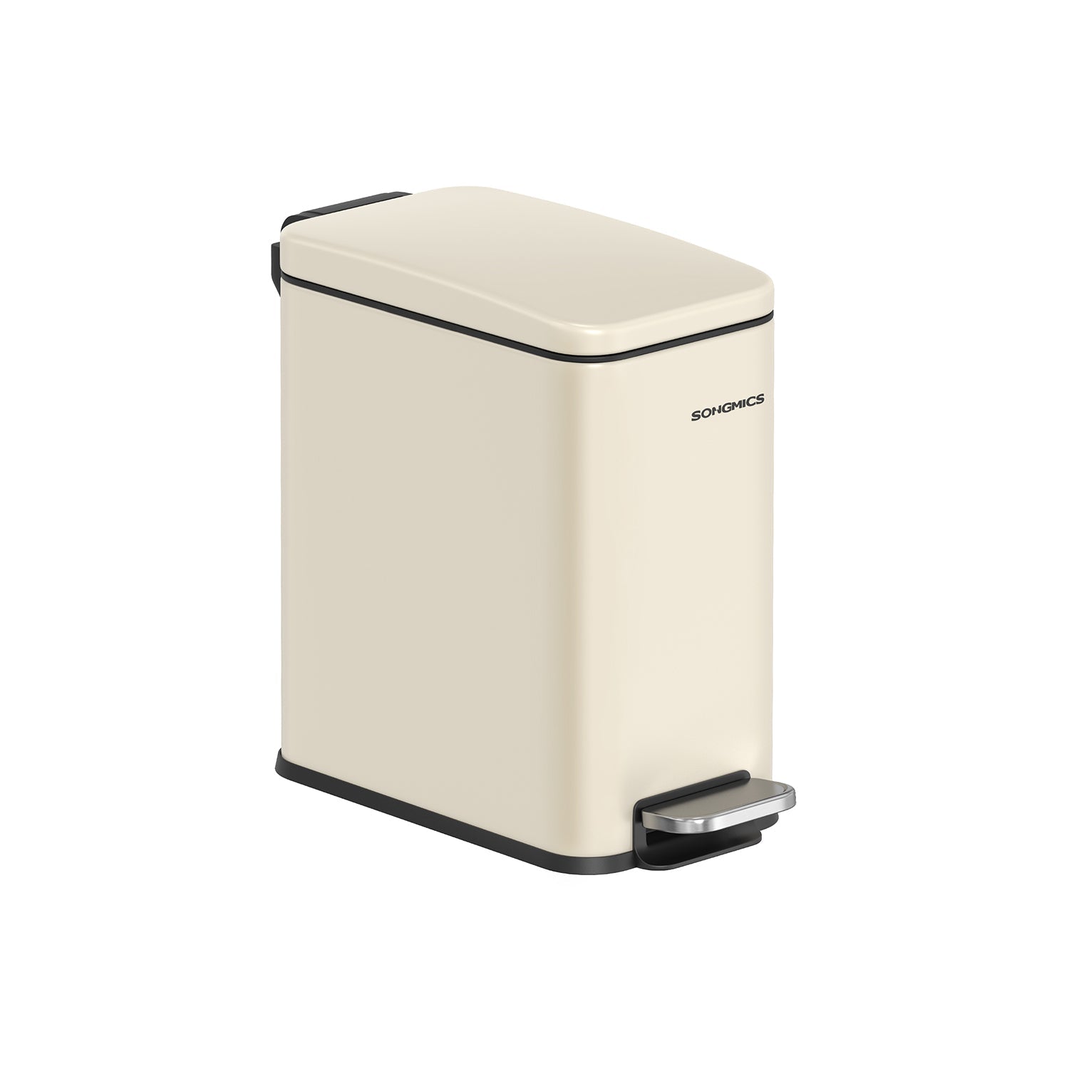Bathroom Pedal Bin – Steel – Sand Beige – Soft Close, 5L Capacity for Small Spaces