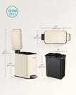 Bathroom Pedal Bin – Steel – Sand Beige – Soft Close, 5L Capacity for Small Spaces