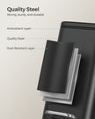 Bathroom Bin – Steel – Black – Slim Design with Soft Close Lid and Pedal Mechanism