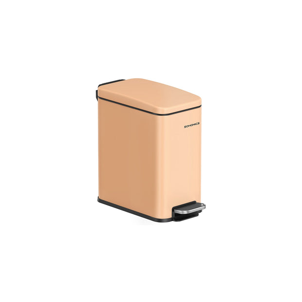Small Bathroom Bin – Steel – Peach Fuzz – Soft Close Pedal 5L