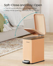 Small Bathroom Bin – Steel – Peach Fuzz – Soft Close Pedal 5L