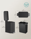 10L Steel Bathroom Bin – Soft Close – Slim Design for Small Spaces