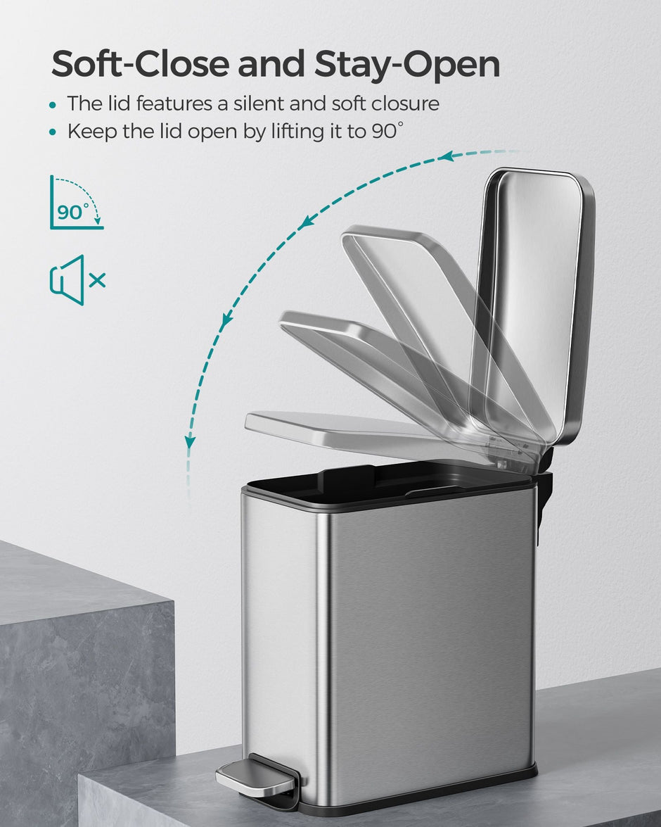10L Steel Bathroom Bin – Soft Close – Slim Design for Small Spaces