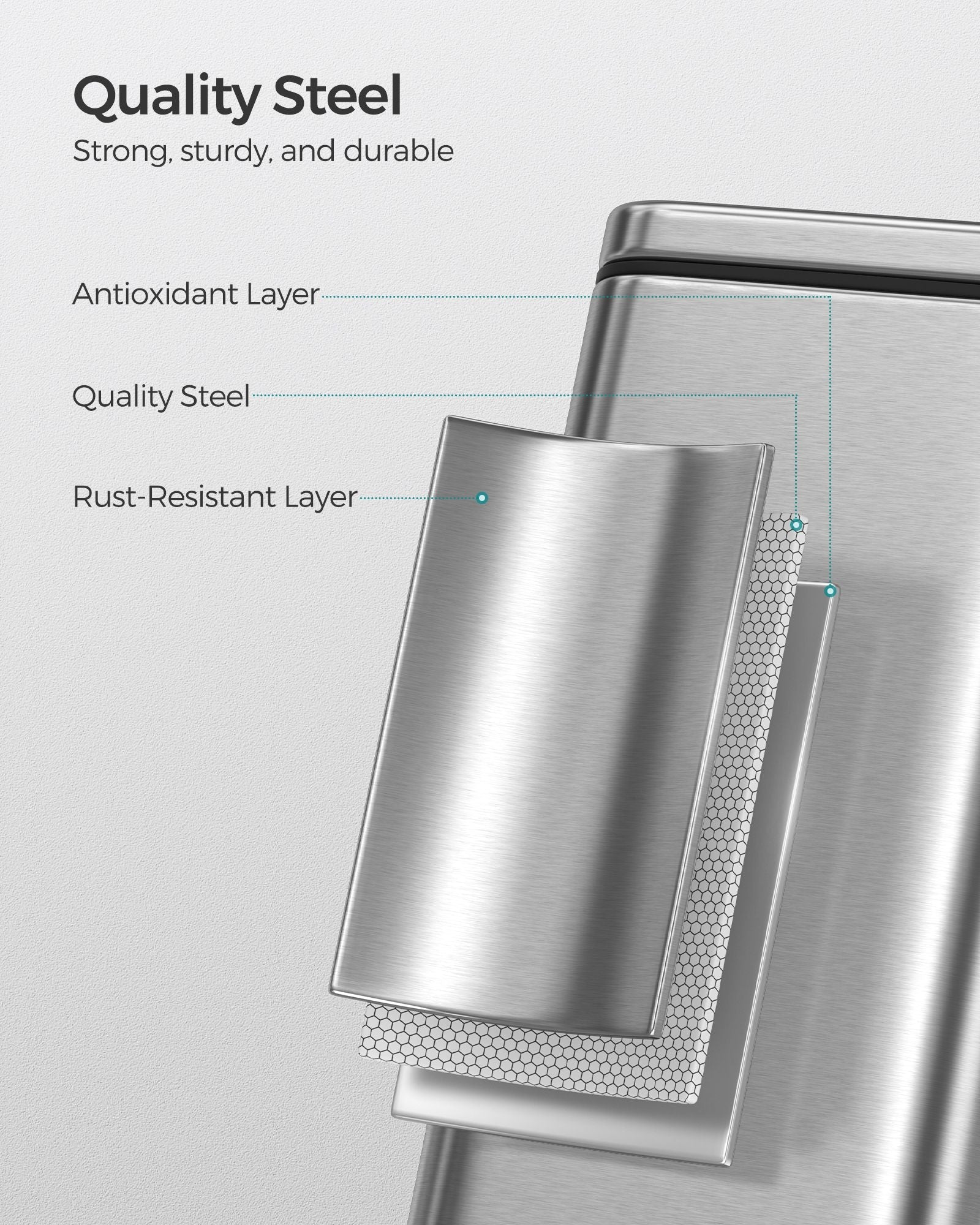 10L Steel Bathroom Bin – Soft Close – Slim Design for Small Spaces