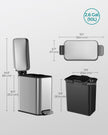10L Steel Bathroom Bin – Soft Close – Slim Design for Small Spaces