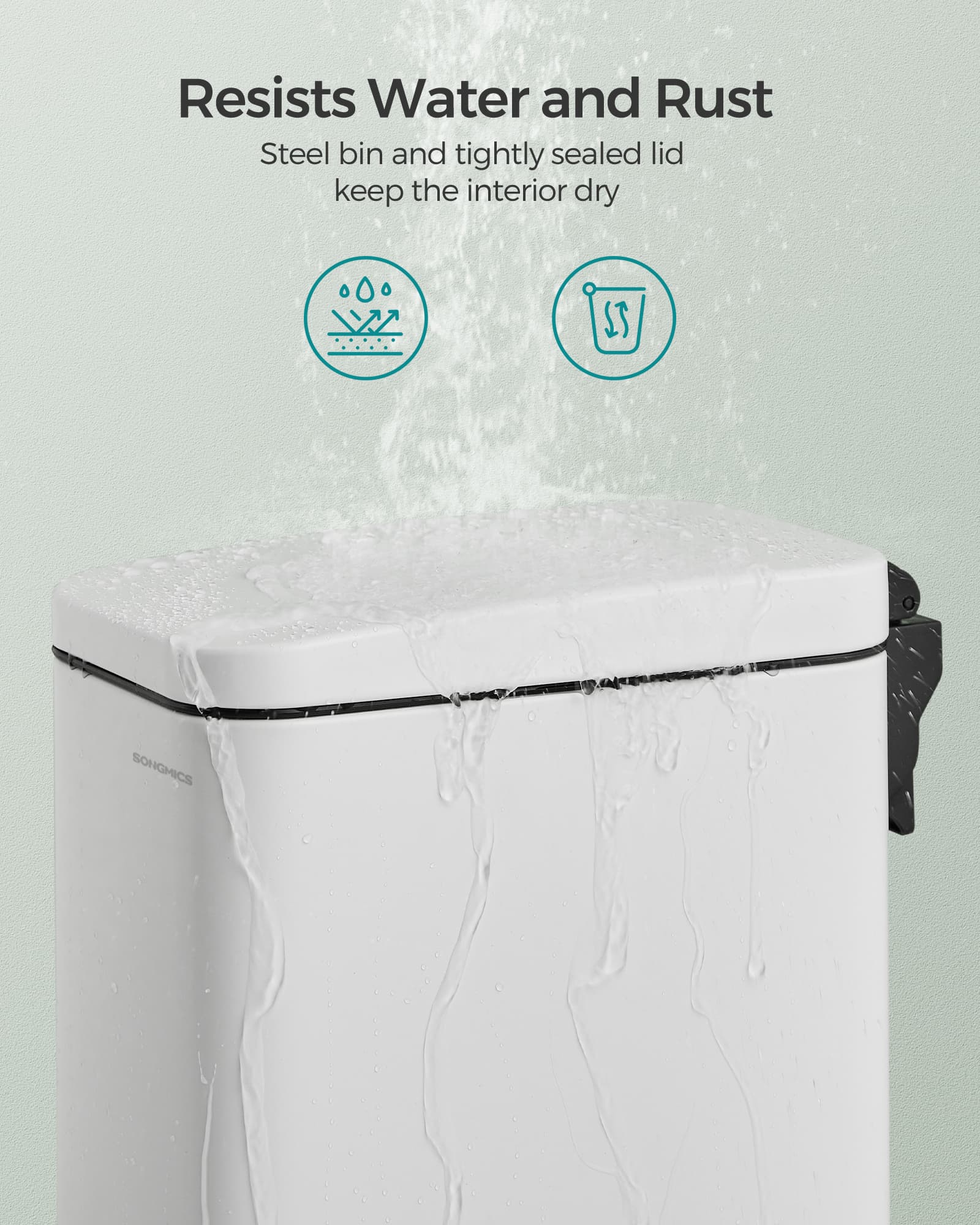 10L Steel Bathroom Bin – Soft Close – Slim Design for Small Spaces
