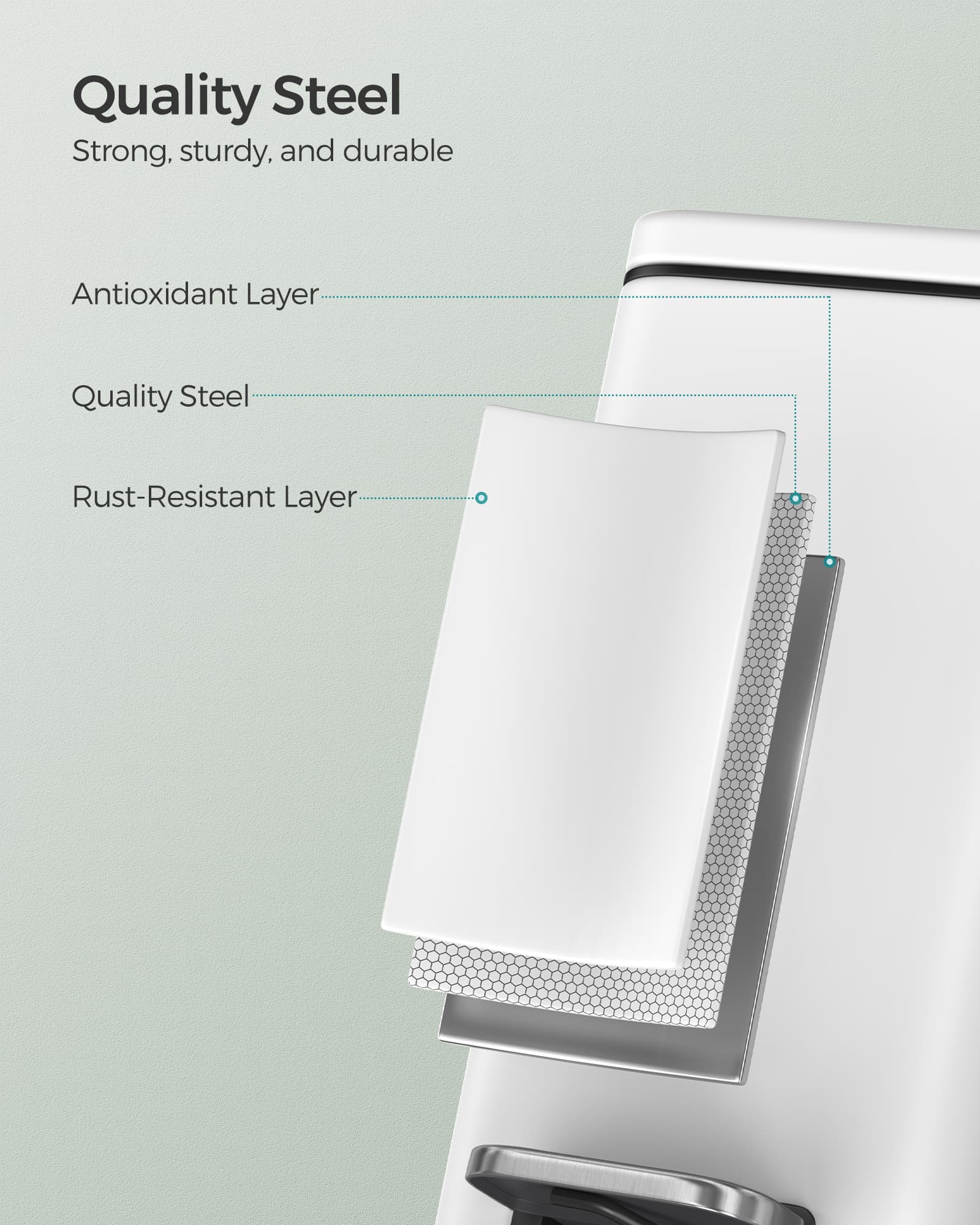 10L Steel Bathroom Bin – Soft Close – Slim Design for Small Spaces