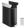 Dual Compartment Recycling Bin – Plastic – Slim Design – Pedal Operation with Wing Lids