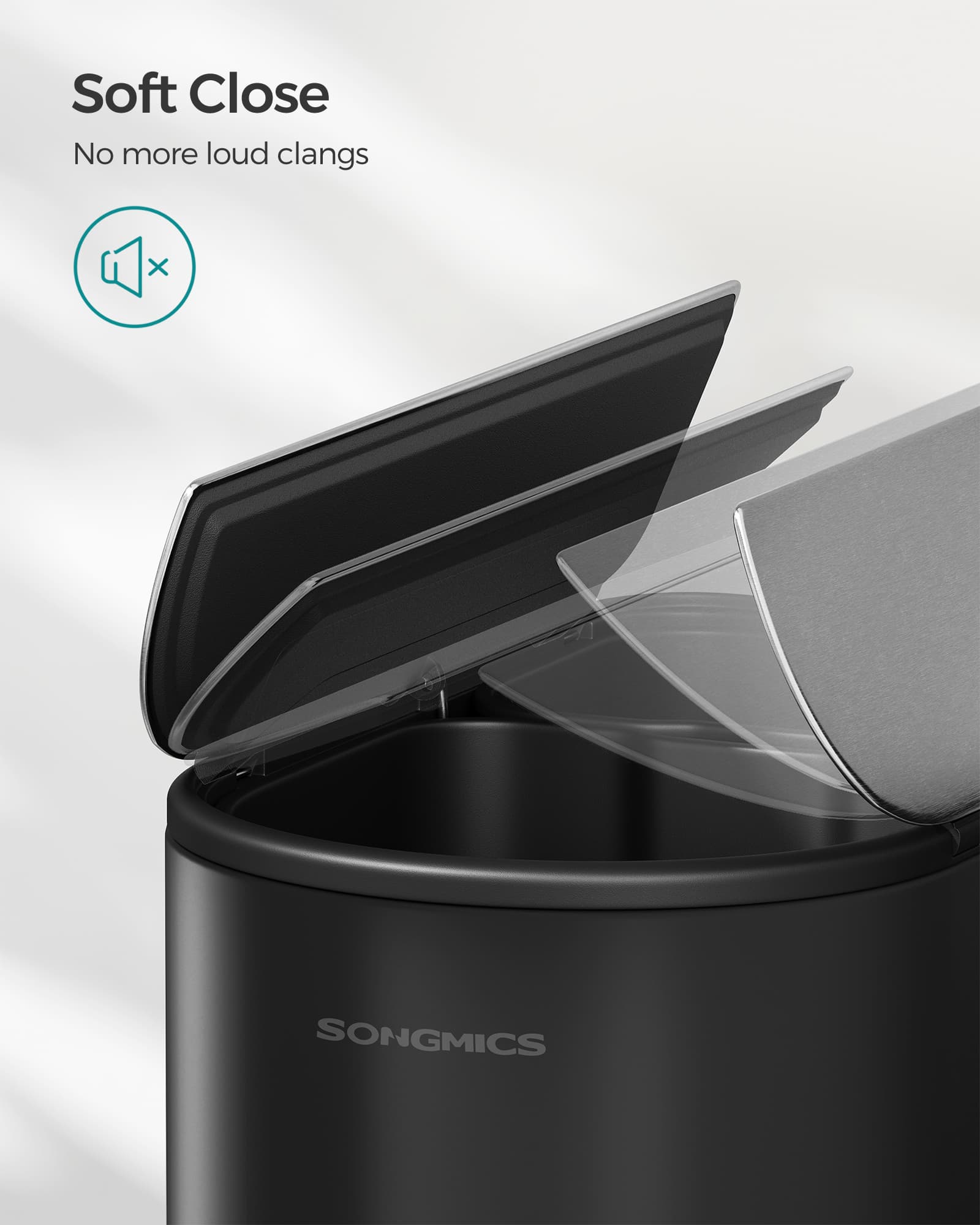 Double Kitchen Bin – Metal – Ink Black and Metallic Silver – Dual Compartment for Recycling and Waste