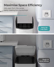 Double Kitchen Bin – Metal – Cloud White and Metallic Silver – Dual Compartment with Pedal and Wing Lids