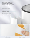 Double Kitchen Bin – Metal – Cloud White and Metallic Silver – Dual Compartment with Pedal and Wing Lids