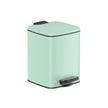 Small Bathroom Bin – Steel – Silver – Pedal Design with Soft-Close Lid