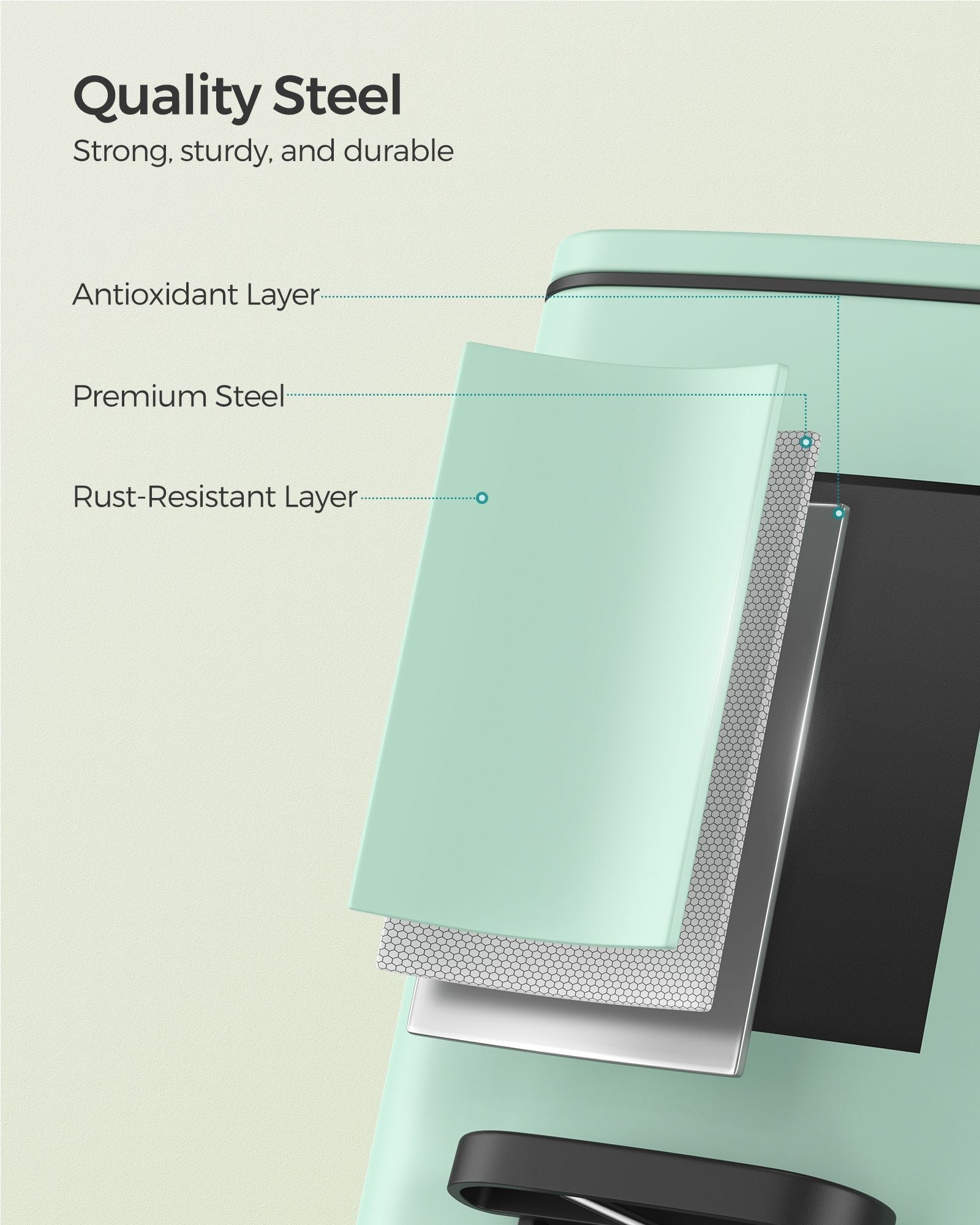 Small Bathroom Bin – Steel – Silver – Pedal Design with Soft-Close Lid