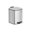Pedal Toilet Bin – Steel – Metallic Silver – 6L Capacity with Soft-Close Lid