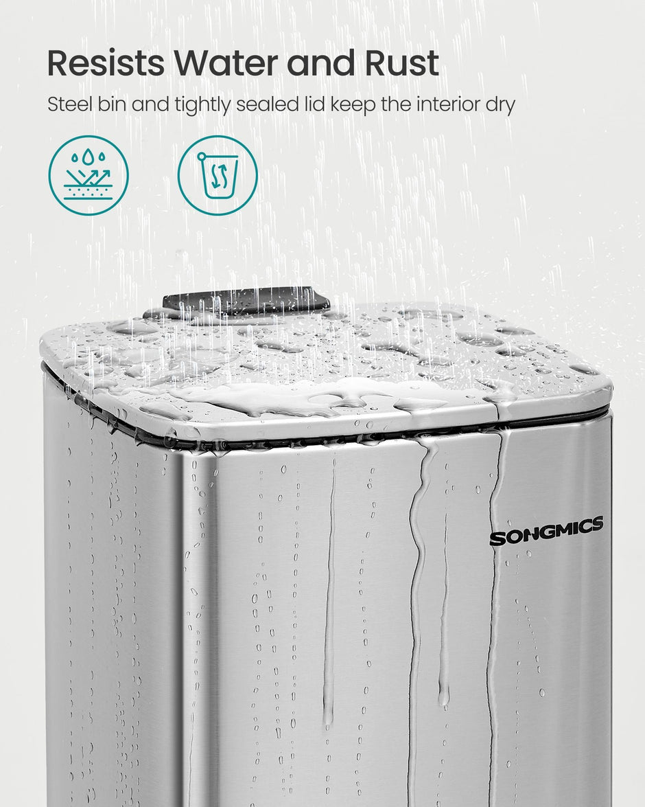 Pedal Toilet Bin – Steel – Metallic Silver – 6L Capacity with Soft-Close Lid