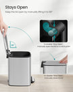 Pedal Toilet Bin – Steel – Metallic Silver – 6L Capacity with Soft-Close Lid