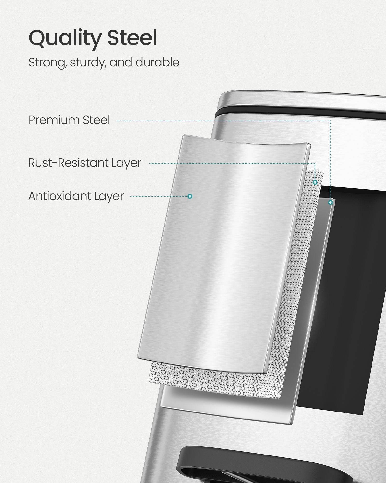 Pedal Toilet Bin – Steel – Metallic Silver – 6L Capacity with Soft-Close Lid