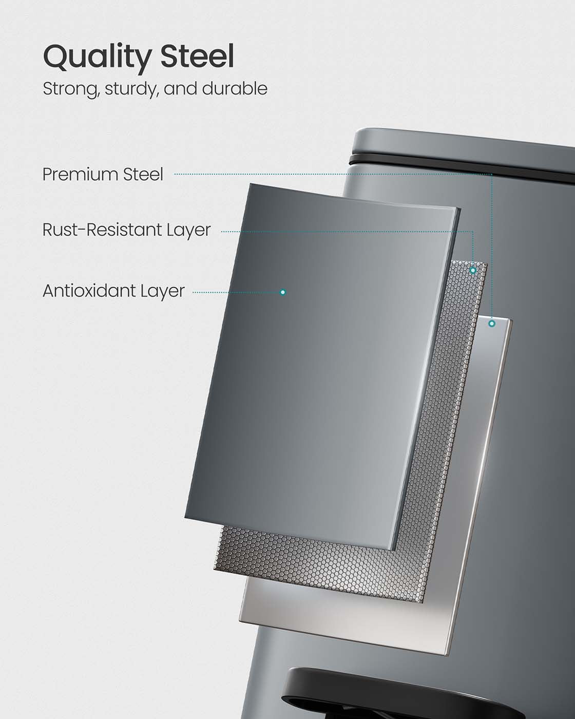 Pedal Toilet Bin – Steel – Slate Grey – 6L Capacity with Soft-Close Lid