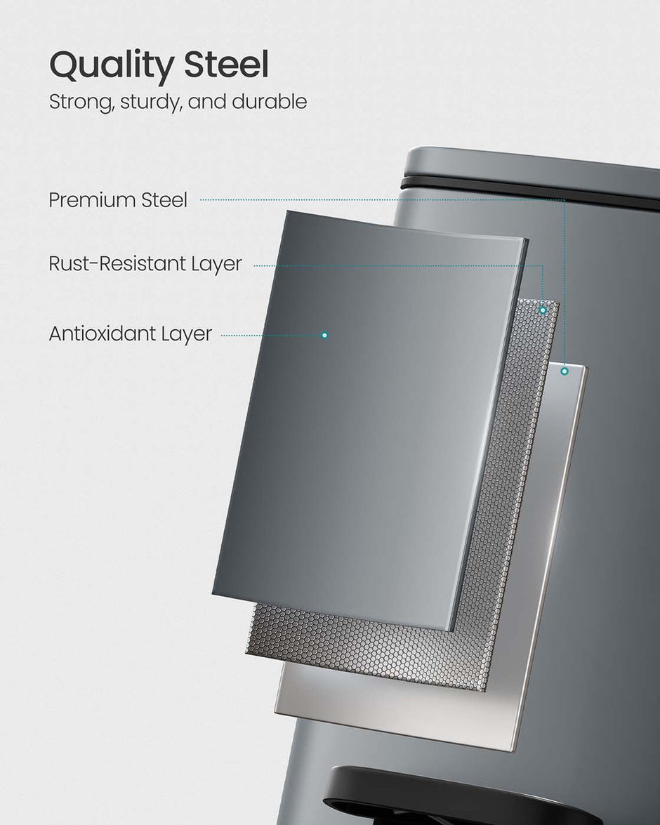 Pedal Toilet Bin – Steel – Slate Grey – 6L Capacity with Soft-Close Lid