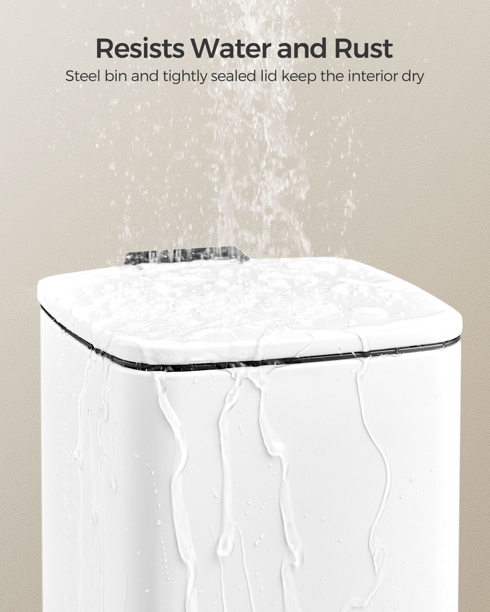 Small Bathroom Bin – Steel – Silver – Pedal Design with Soft-Close Lid