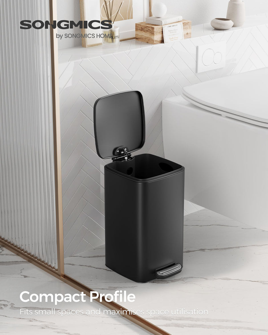Small Pedal Bin – Steel – Silver – Soft-Close Lid