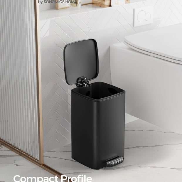 Small Pedal Bin – Steel – Silver – Soft-Close Lid
