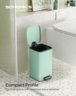 Small Pedal Bin – Steel – Silver – Soft-Close Lid