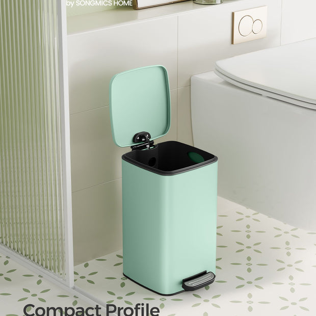 Small Pedal Bin – Steel – Silver – Soft-Close Lid
