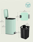 Small Pedal Bin – Steel – Silver – Soft-Close Lid