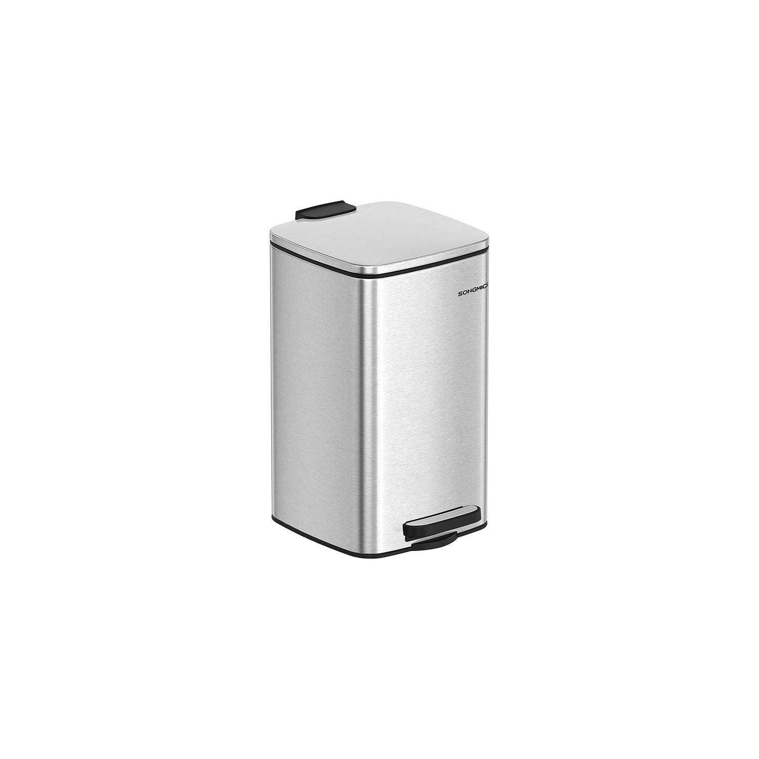 Pedal Toilet Bin – Steel – Metallic Silver – 8L Capacity with Soft-Close Lid
