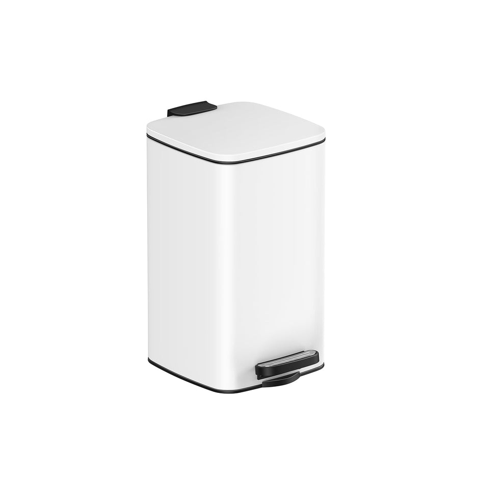 Pedal Toilet Bin – Steel – Silver – 6L Capacity with Soft-Close Lid