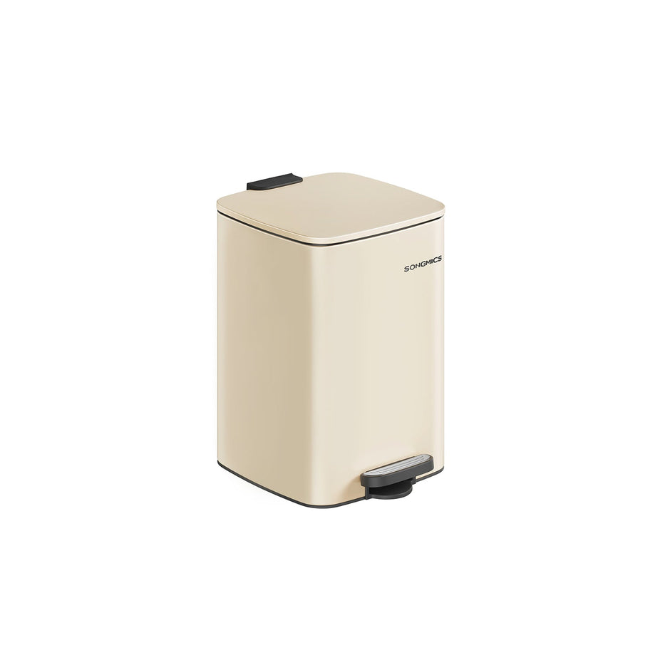 Steel Kitchen Pedal Bin – 20 L – Sand Beige – With Inner Bucket