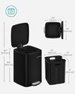 Pedal Bin – Steel – Ink Black – 20 L with Inner Bucket