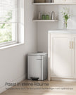 Kitchen Bin – Steel – Metallic Silver – 20 L with Inner Bucket