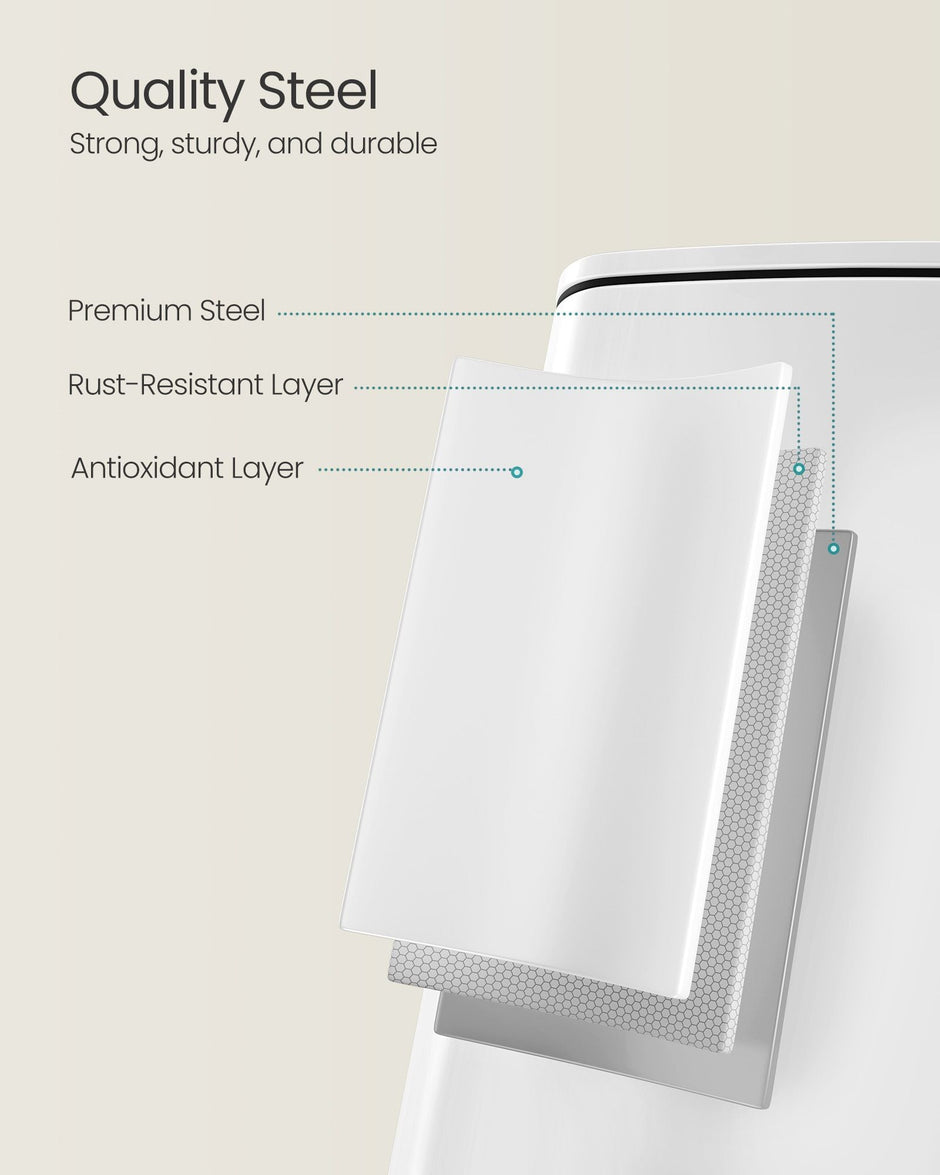 Pedal Bin – Steel – Cloud White – 20L with Inner Bucket
