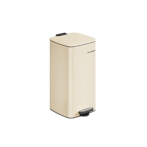Kitchen Bin – Steel – Cloud White – 30 L with Inner Bucket