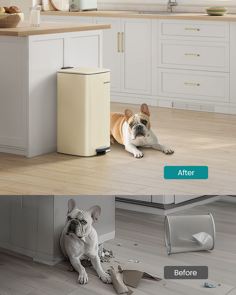30 L Steel Kitchen Pedal Bin – Steel – Sand Beige – Inner Bucket Included