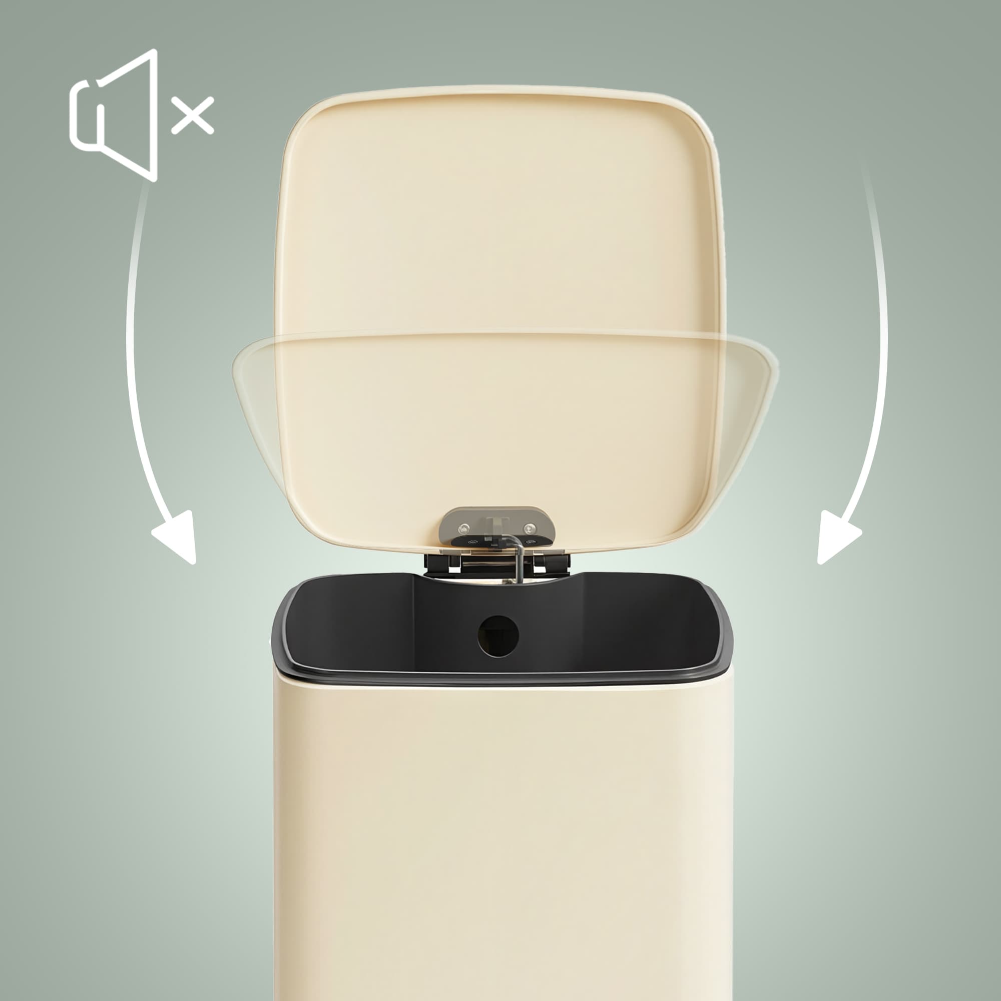 Pedal Waste Bin – Stainless Steel – Beige – 30L Capacity with Soft Close and Stay Open Feature