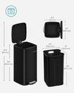 Pedal Bin – Steel – Ink Black – 30 L with Inner Bucket
