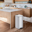 Stainless Steel Trash Can – 8 Gallons – Metallic Silver – Kitchen Garbage Bin