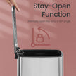Stainless Steel Trash Can – 8 Gallons – Metallic Silver – Kitchen Garbage Bin