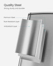Kitchen Bin – Steel – Metallic Silver – 30 L Capacity with Inner Bucket