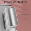 Stainless Steel Trash Can – 8 Gallons – Metallic Silver – Kitchen Garbage Bin