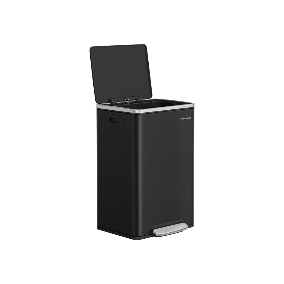 Kitchen Bin – Stainless Steel – Ink Black – 50 L with Soft Close and Removable Inner Bucket