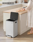 Kitchen Bin – Stainless Steel – Silver – 50 L with Removable Inner Bucket and Soft Close