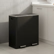 60L Dual-Section Pedal Rubbish Bin – Plastic – Black – Soft-Close Mechanism
